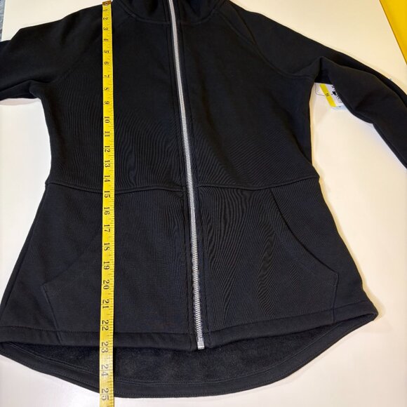 Skechers Womens Snuggle Fleece Mock Zip‎ Sweater Sz Small Black Minimalist Basic - Picture 9 of 10